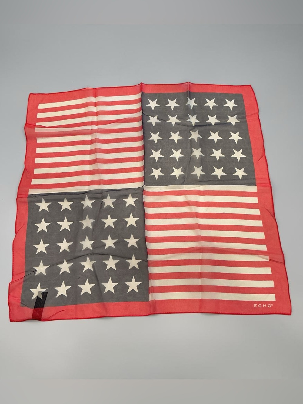 Echo Patriotic Stars & Stripes Silk Scarf Small Square